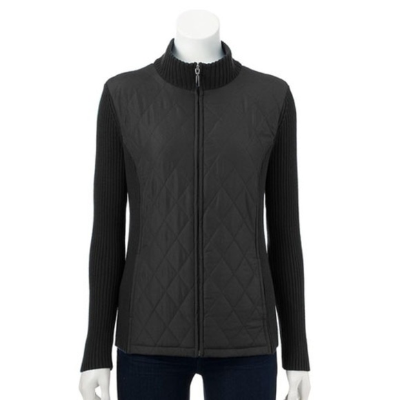 croft & barrow Sweaters - Croft & Barrow Quilted Mockneck Sweater Jacket NWT
